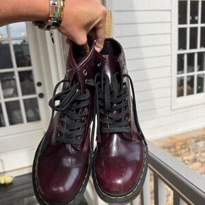 Dr. Martens Burgundy Lace Up Boots